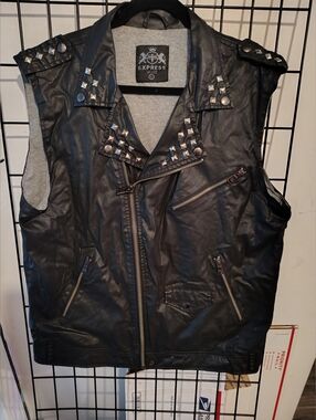 Express Studded Faux Leather Vest